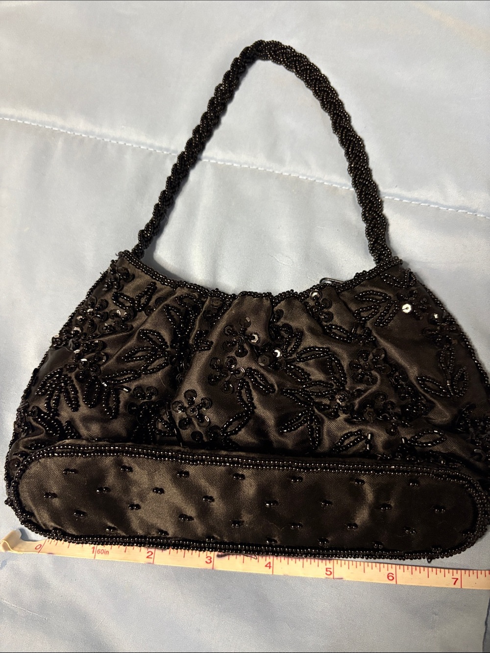 La Regale Black Beaded Purse